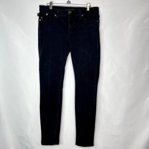 Rock & Republic Black Slanted Back Pockets w/ Special Rivets Stretch Jeans Size - Picture 1 of 12